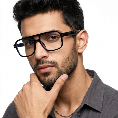Eyejack Black Wayfarer Eyeglasses for Men & Women (9265CL971)