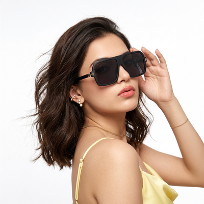 KRUZ - Black Wayfarer Sunglasses (9392CL1053)