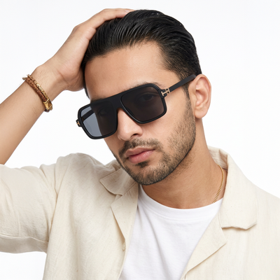 KRUZ - Black Wayfarer Sunglasses (9392CL1053)