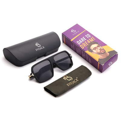 KRUZ - Black Wayfarer Sunglasses (9392CL1053)