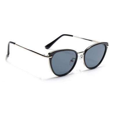 Eyejack Black & Silver Cateye Sunglasses for Women (9429CL1098)
