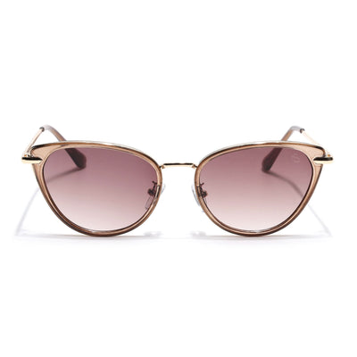 Eyejack Brown & Golden Cateye Sunglasses for Women (9429CL1100)