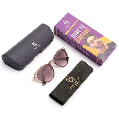 Eyejack Brown & Golden Cateye Sunglasses for Women (9429CL1100)