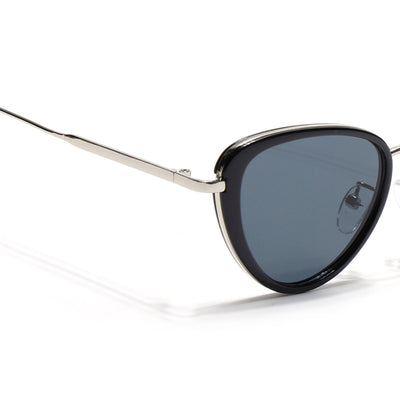 Eyejack Black & Silver Cateye Sunglasses for Women (9435CL1102)