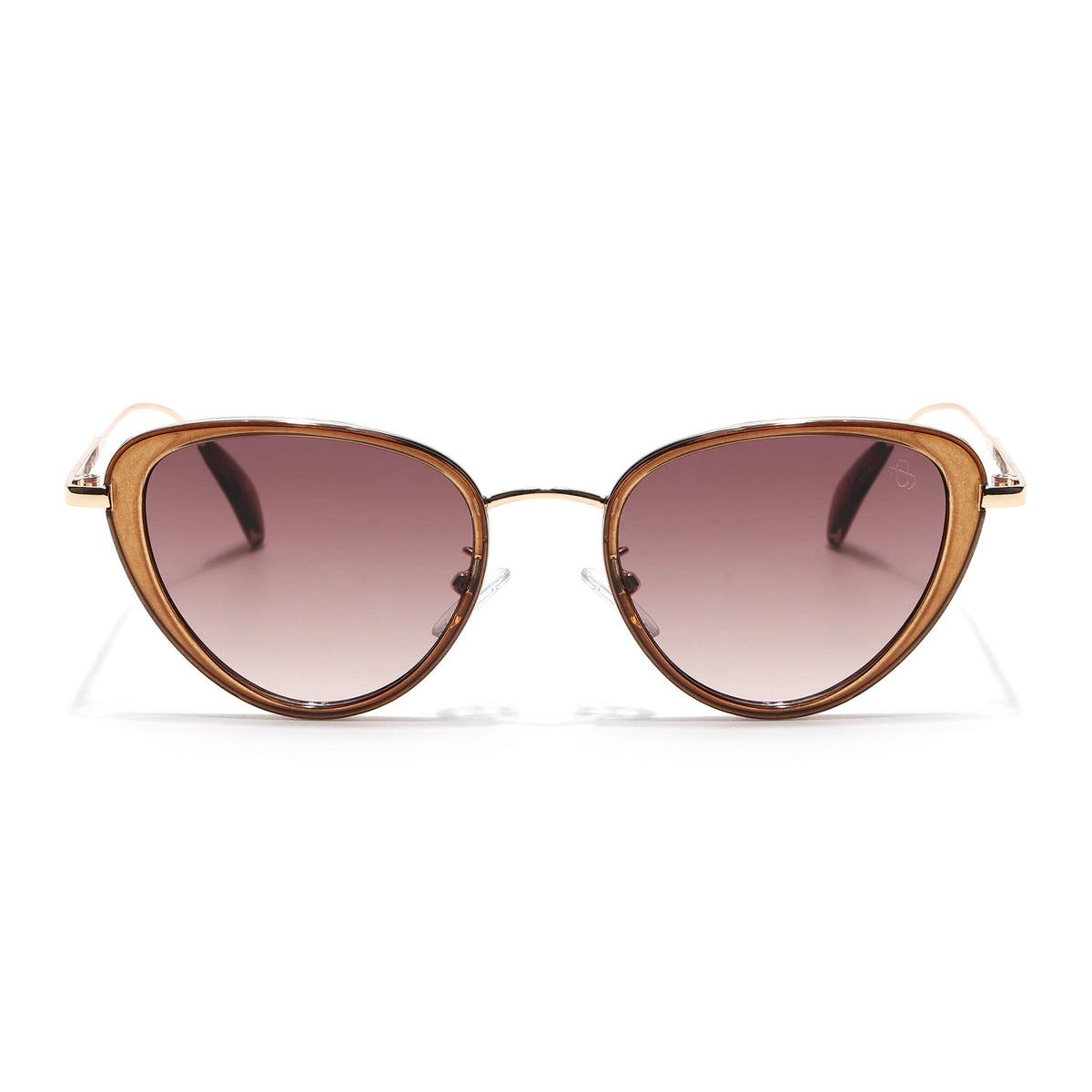 Eyejack Brown & Golden Cateye Sunglasses for Women (9435CL1105)