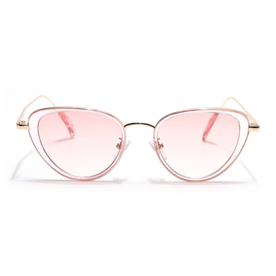 Eyejack Pink & Golden Cateye Sunglasses for Women (9435CL1106)