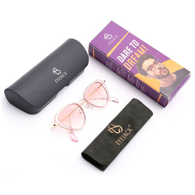 Eyejack Pink & Golden Cateye Sunglasses for Women (9435CL1106)