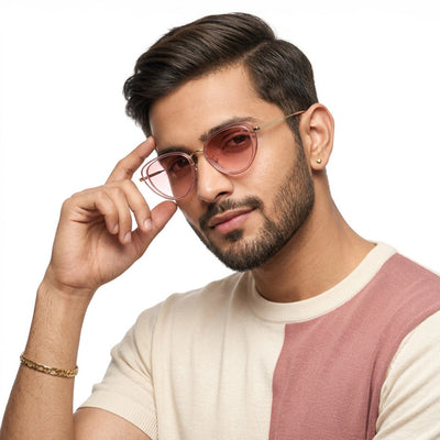 Eyejack Pink & Golden Cateye Sunglasses for Women (9435CL1106)