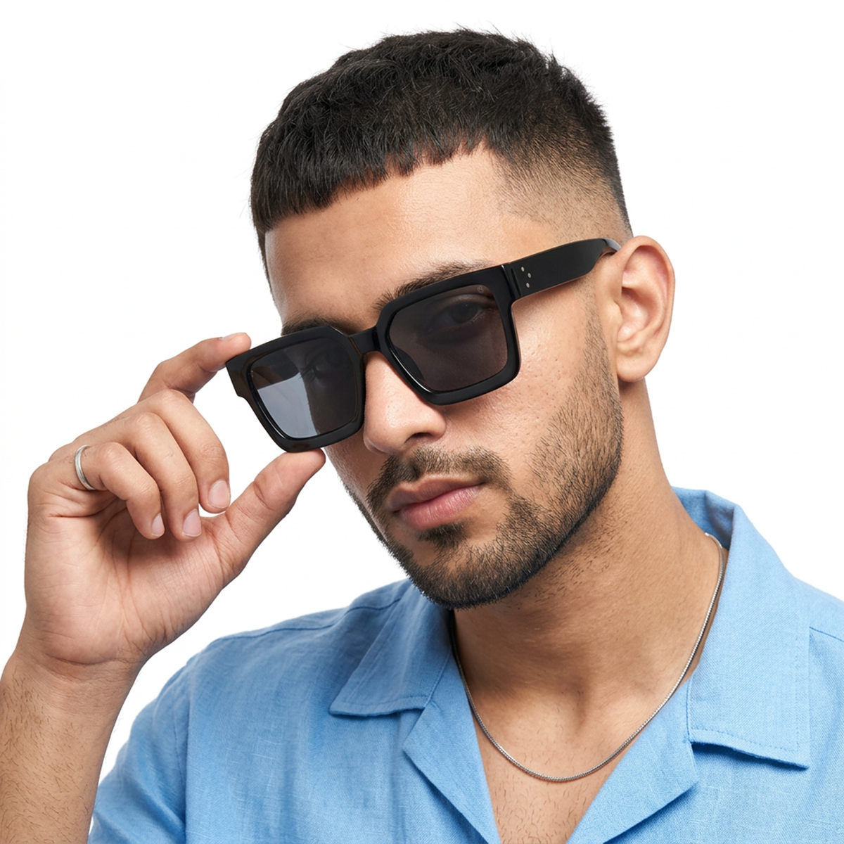 Eyejack Matt Black Square Sunglasses for Men & Women (98018CL1153)