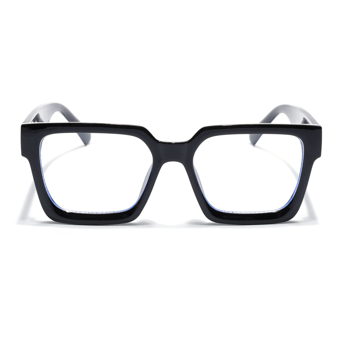Eyejack Shine Black Square Eyeglasses for Men & Women (98018CL1154)