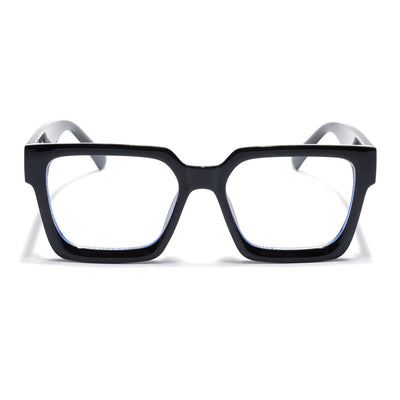 Eyejack Shine Black Square Eyeglasses for Men & Women (98018CL1154)