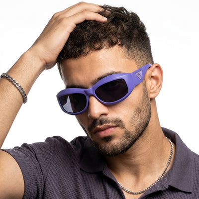 Eyejack Blue Wrap Around Sunglasses for Men & Women (98036CL1082)