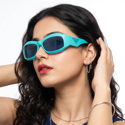 Eyejack Sea Green Wrap Around Sunglasses for Men & Women (98036CL1083)