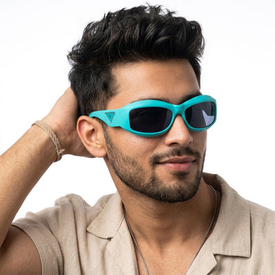 Eyejack Sea Green Wrap Around Sunglasses for Men & Women (98036CL1083)
