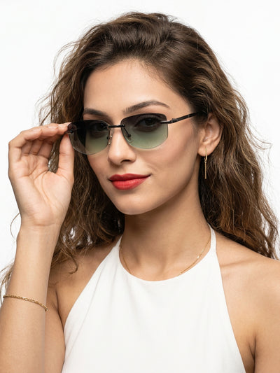Essence Royal - Grey Rimless Sunglasses I Olive Lens - 9805CL2539