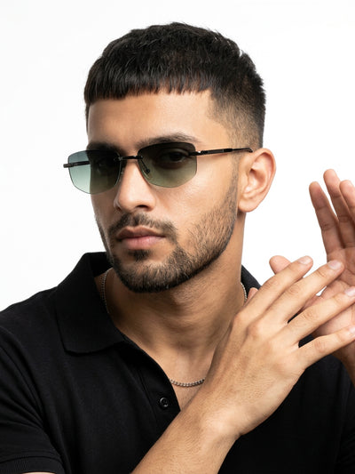 Essence Royal - Grey Rimless Sunglasses I Olive Lens - 9805CL2539