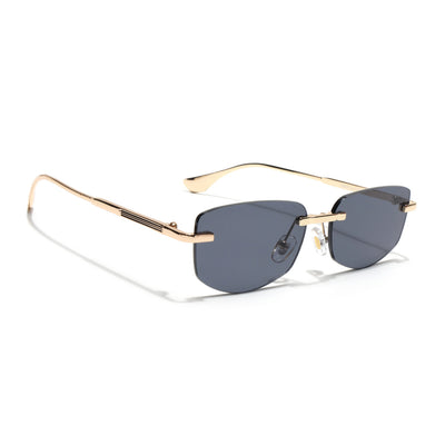Eyejack Golden Rimless Sunglasses for Men & Women (9805CL2541)