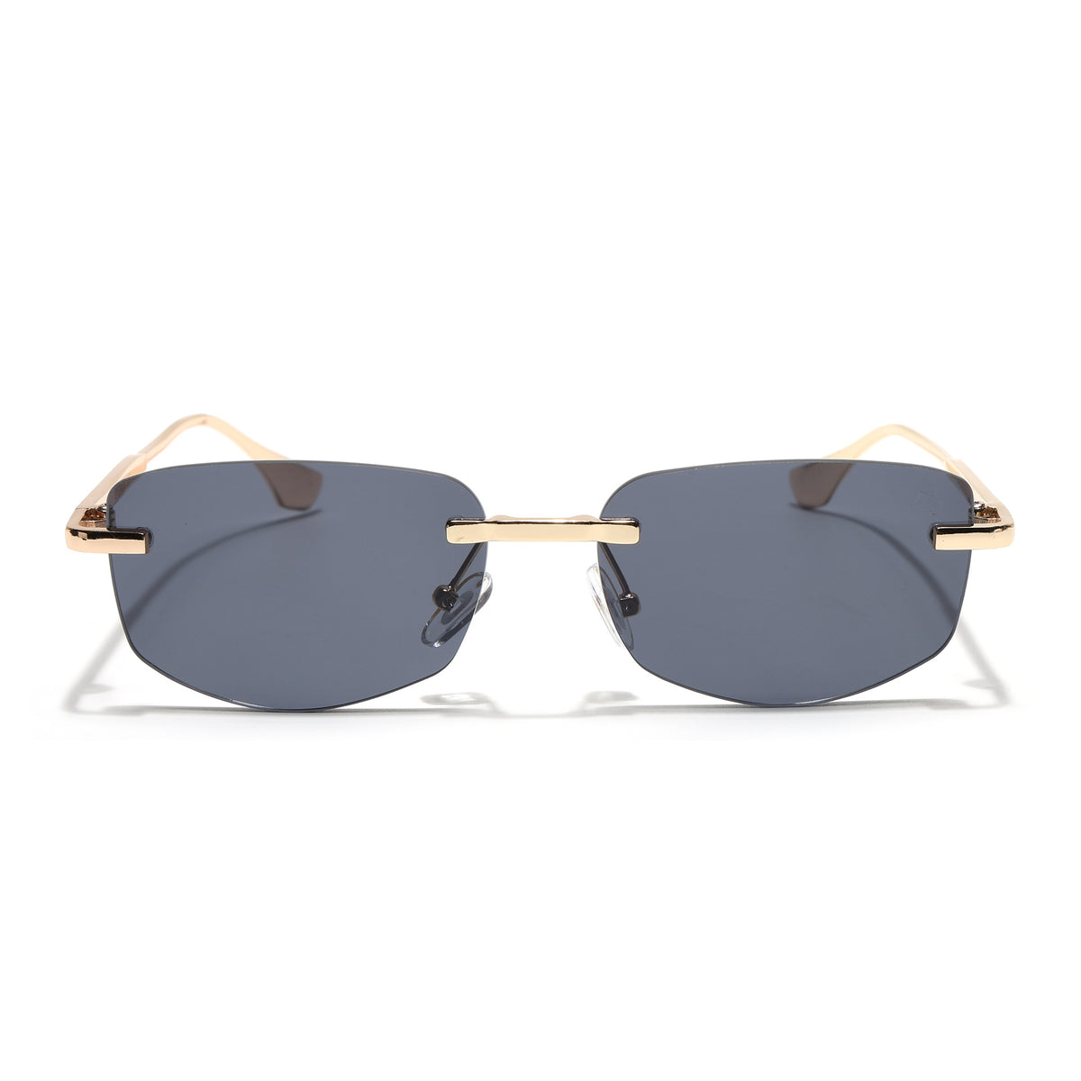 Eyejack Golden Rimless Sunglasses for Men & Women (9805CL2541)