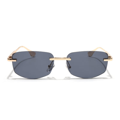 Eyejack Golden Rimless Sunglasses for Men & Women (9805CL2541)