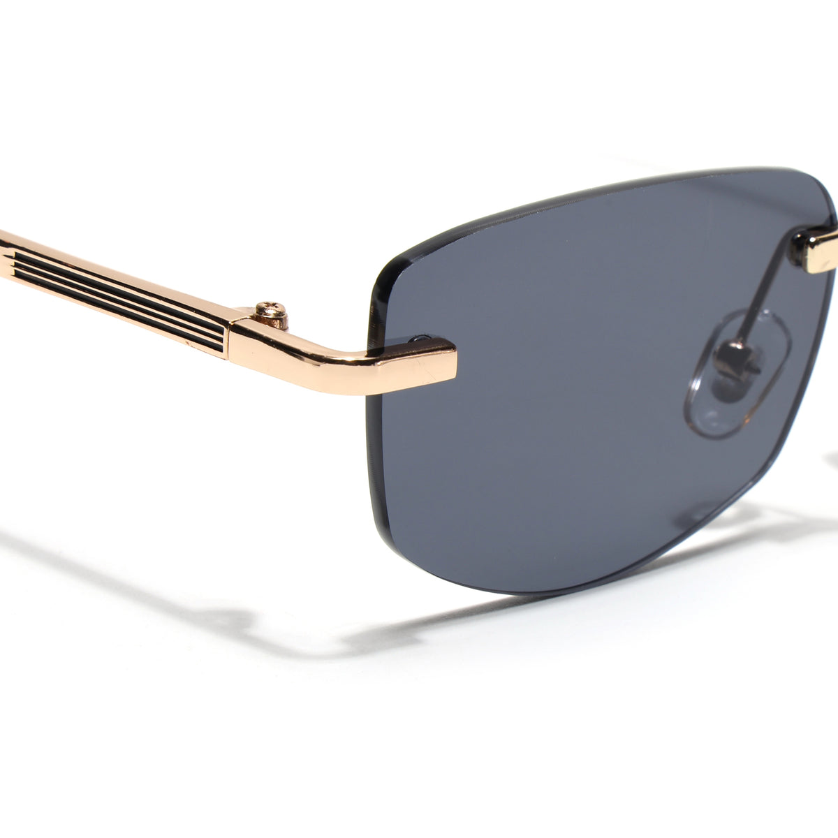 Eyejack Golden Rimless Sunglasses for Men & Women (9805CL2541)