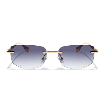 Eyejack Golden Rimless Sunglasses for Men & Women (9805CL2542)