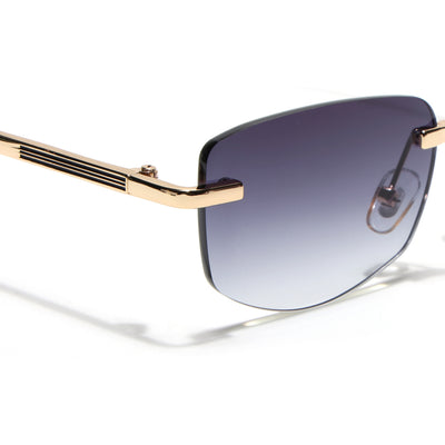 Eyejack Golden Rimless Sunglasses for Men & Women (9805CL2542)