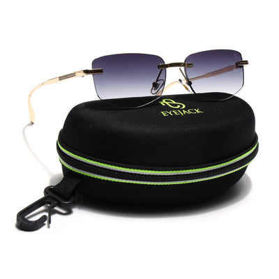 Eyejack Golden Rimless Sunglasses for Men & Women (9805CL2542)