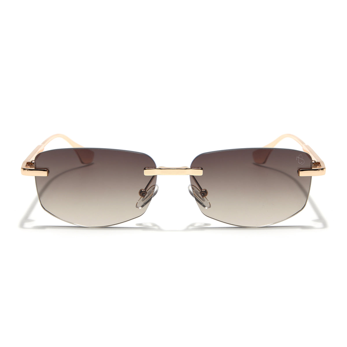 Eyejack Golden Rimless Sunglasses for Men & Women (9805CL2543)