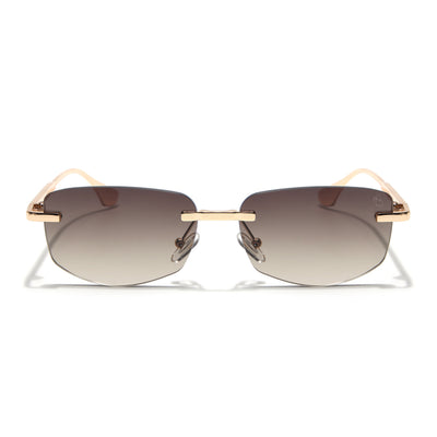 Eyejack Golden Rimless Sunglasses for Men & Women (9805CL2543)
