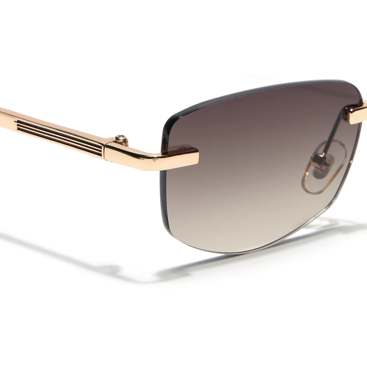 Eyejack Golden Rimless Sunglasses for Men & Women (9805CL2543)
