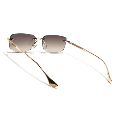 Eyejack Golden Rimless Sunglasses for Men & Women (9805CL2543)