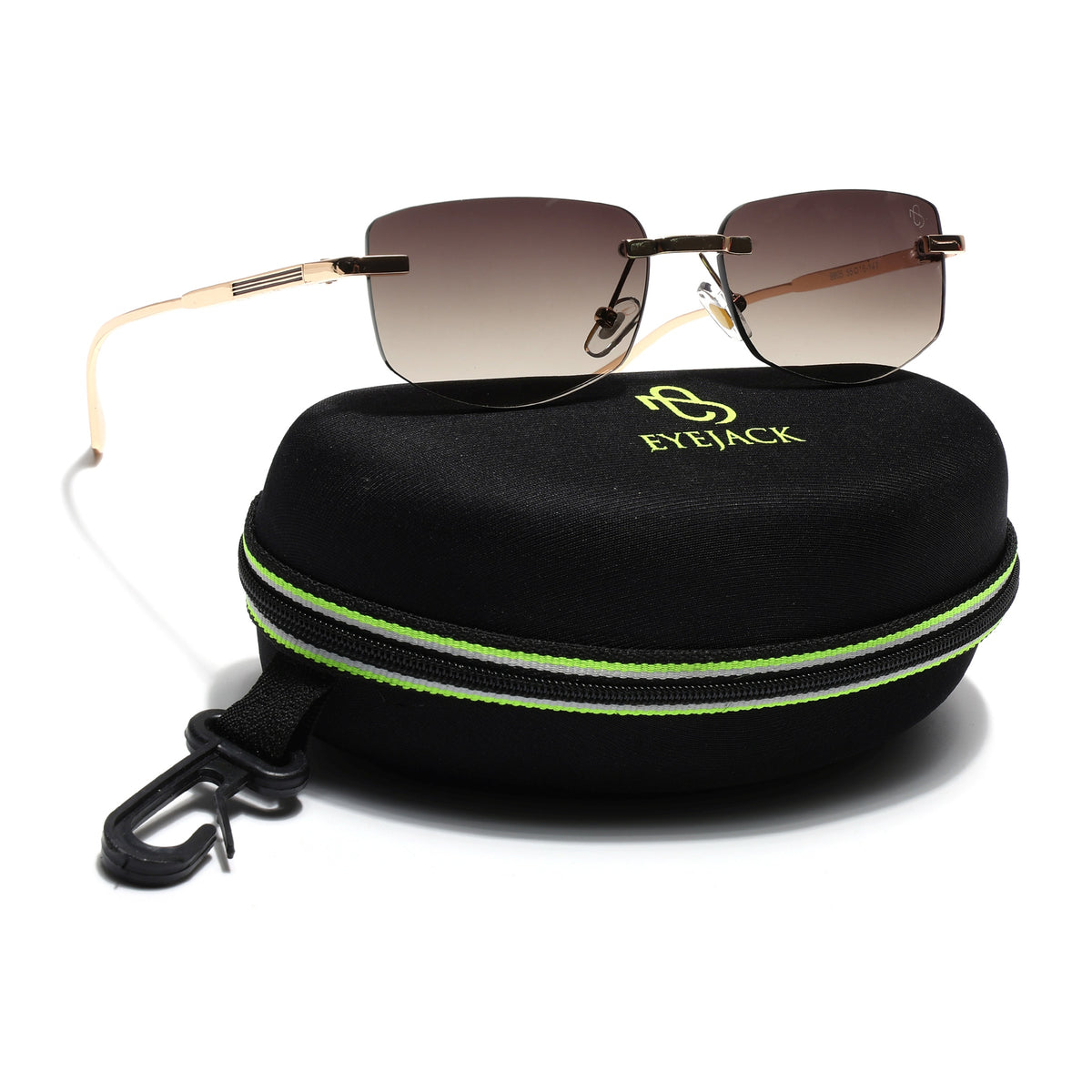 Eyejack Golden Rimless Sunglasses for Men & Women (9805CL2543)