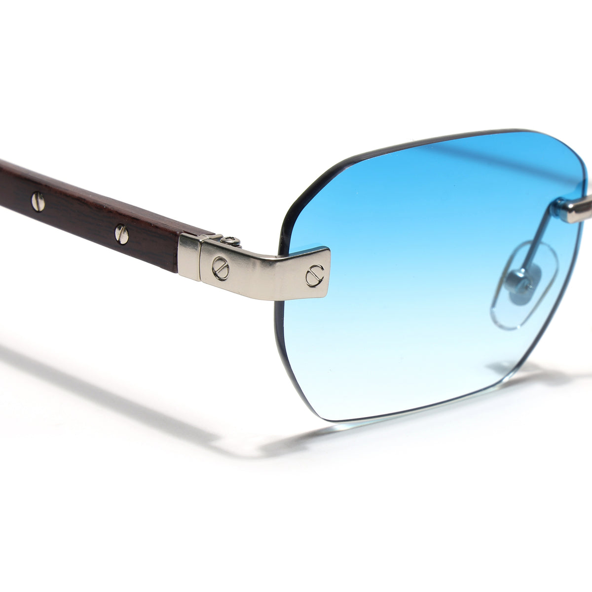 Eyejack Silver Rimless Sunglasses for Men & Women (9807CL2546)