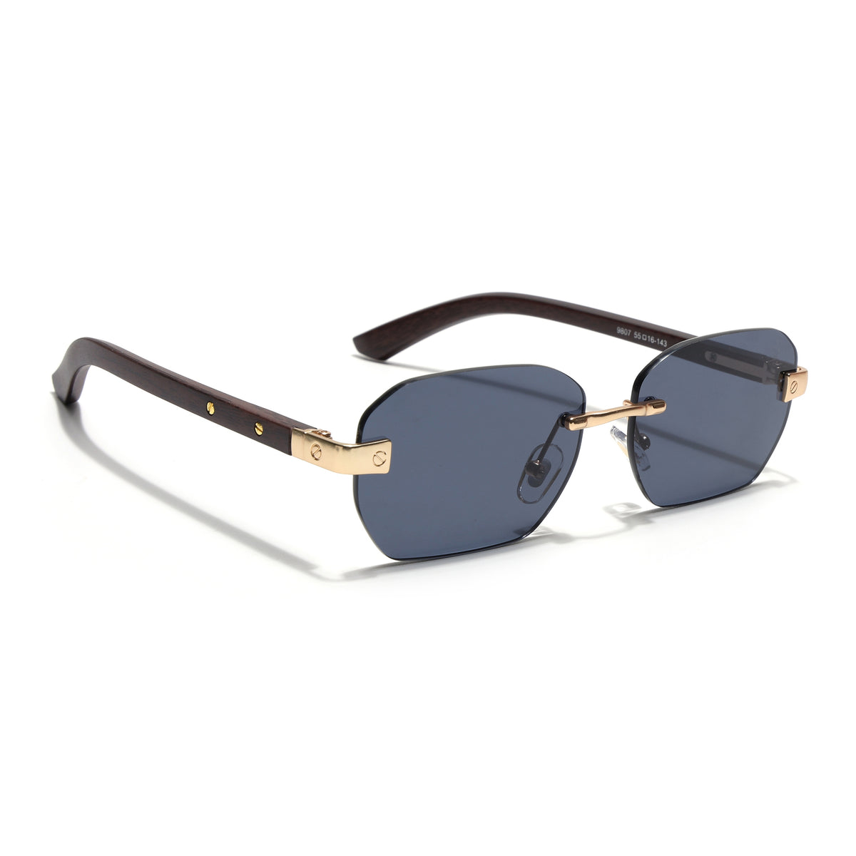 Eyejack Golden Rimless Sunglasses for Men & Women (9807CL2547)