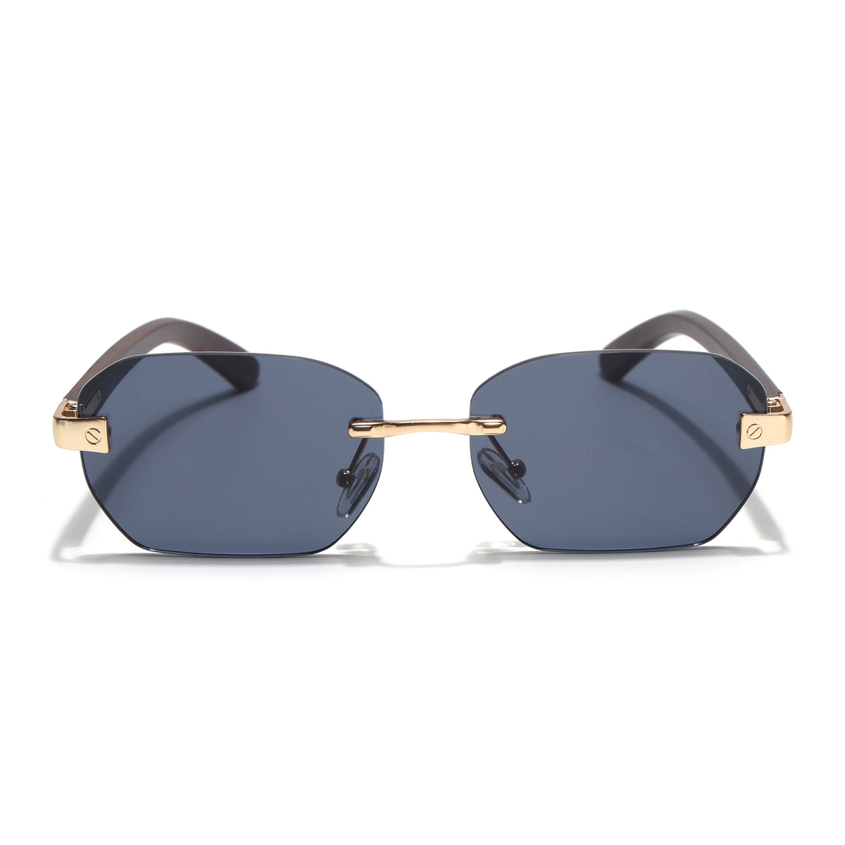 Eyejack Golden Rimless Sunglasses for Men & Women (9807CL2547)