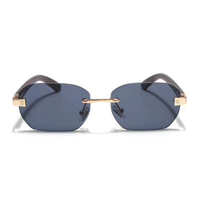 Eyejack Golden Rimless Sunglasses for Men & Women (9807CL2547)