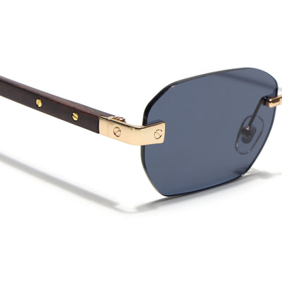 Eyejack Golden Rimless Sunglasses for Men & Women (9807CL2547)