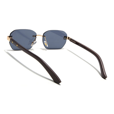 Eyejack Golden Rimless Sunglasses for Men & Women (9807CL2547)
