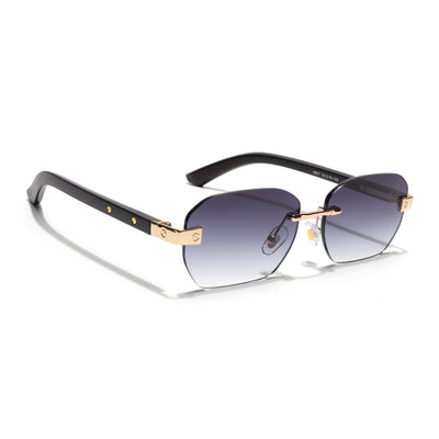Eyejack Golden Rimless Sunglasses for Men & Women (9807CL2548)