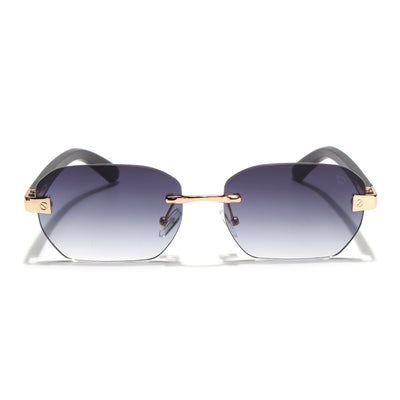 Eyejack Golden Rimless Sunglasses for Men & Women (9807CL2548)