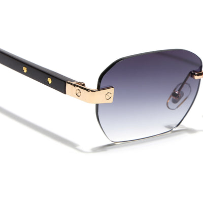 Eyejack Golden Rimless Sunglasses for Men & Women (9807CL2548)