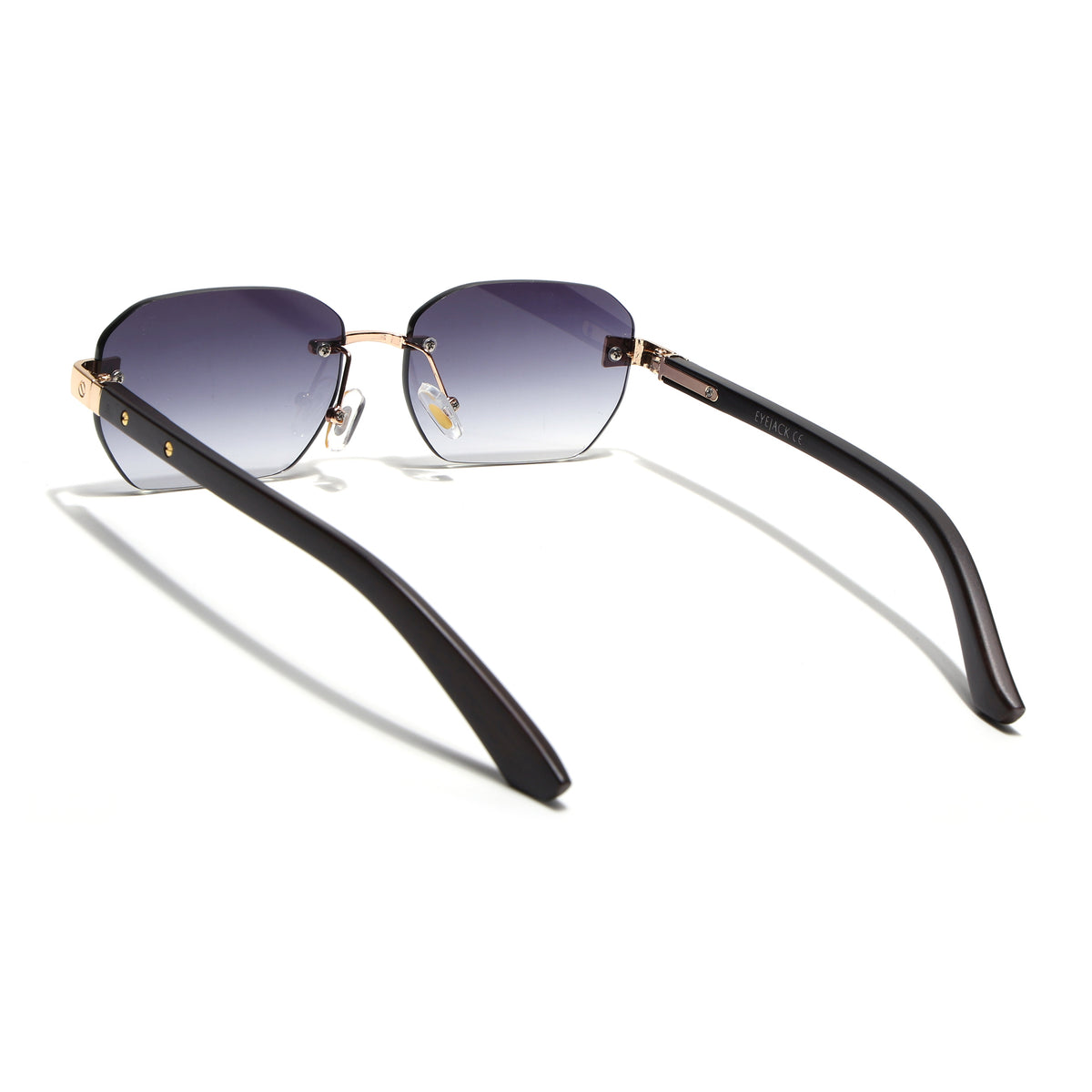 Eyejack Golden Rimless Sunglasses for Men & Women (9807CL2548)