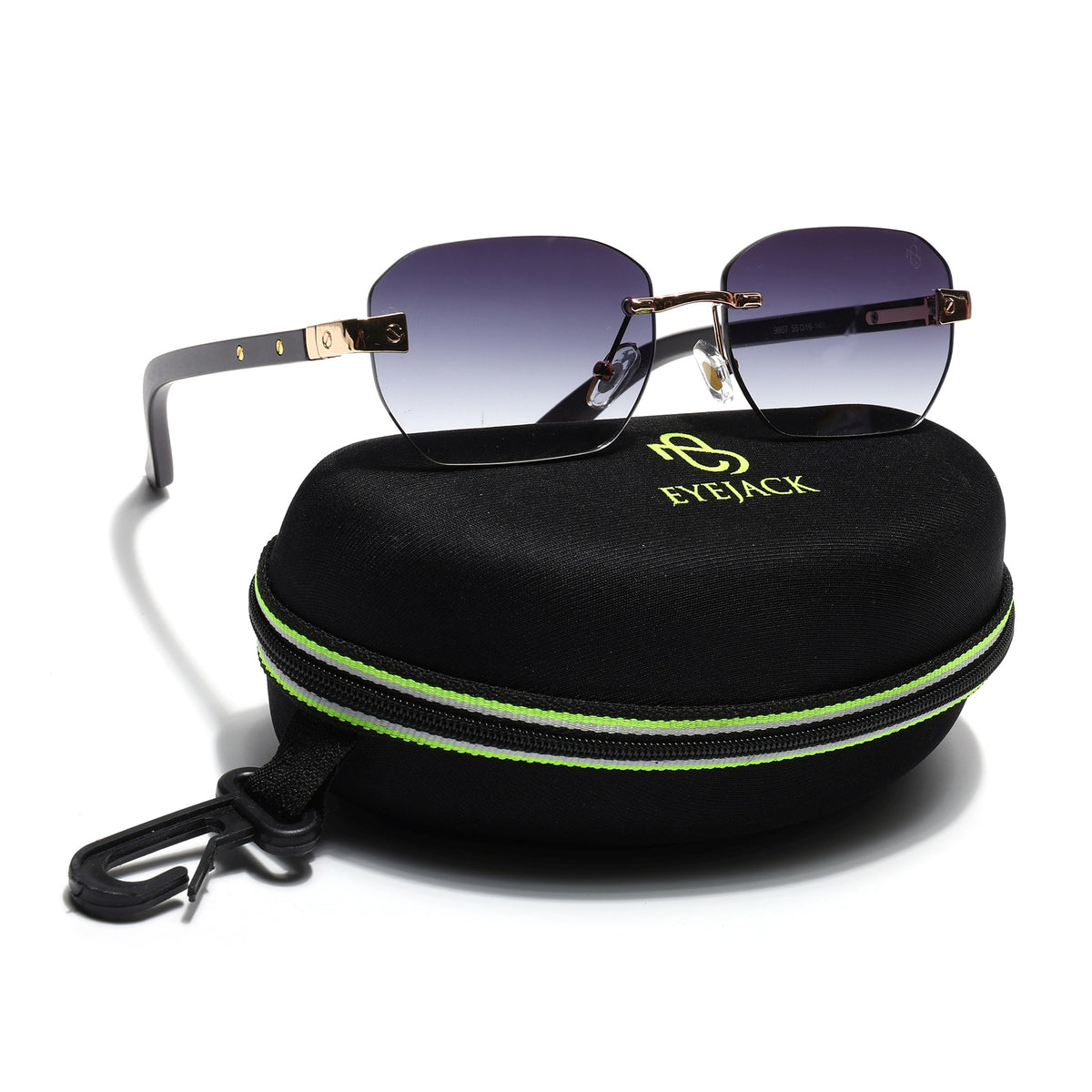 Eyejack Golden Rimless Sunglasses for Men & Women (9807CL2548)