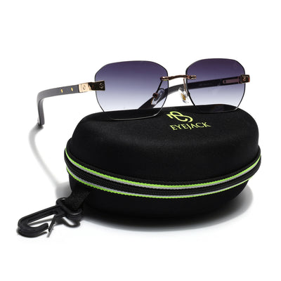 Eyejack Golden Rimless Sunglasses for Men & Women (9807CL2548)