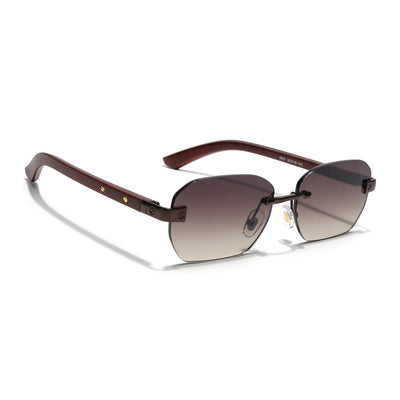 Eyejack Golden Rimless Sunglasses for Men & Women (9807CL2549)