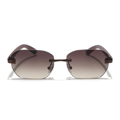Eyejack Golden Rimless Sunglasses for Men & Women (9807CL2549)