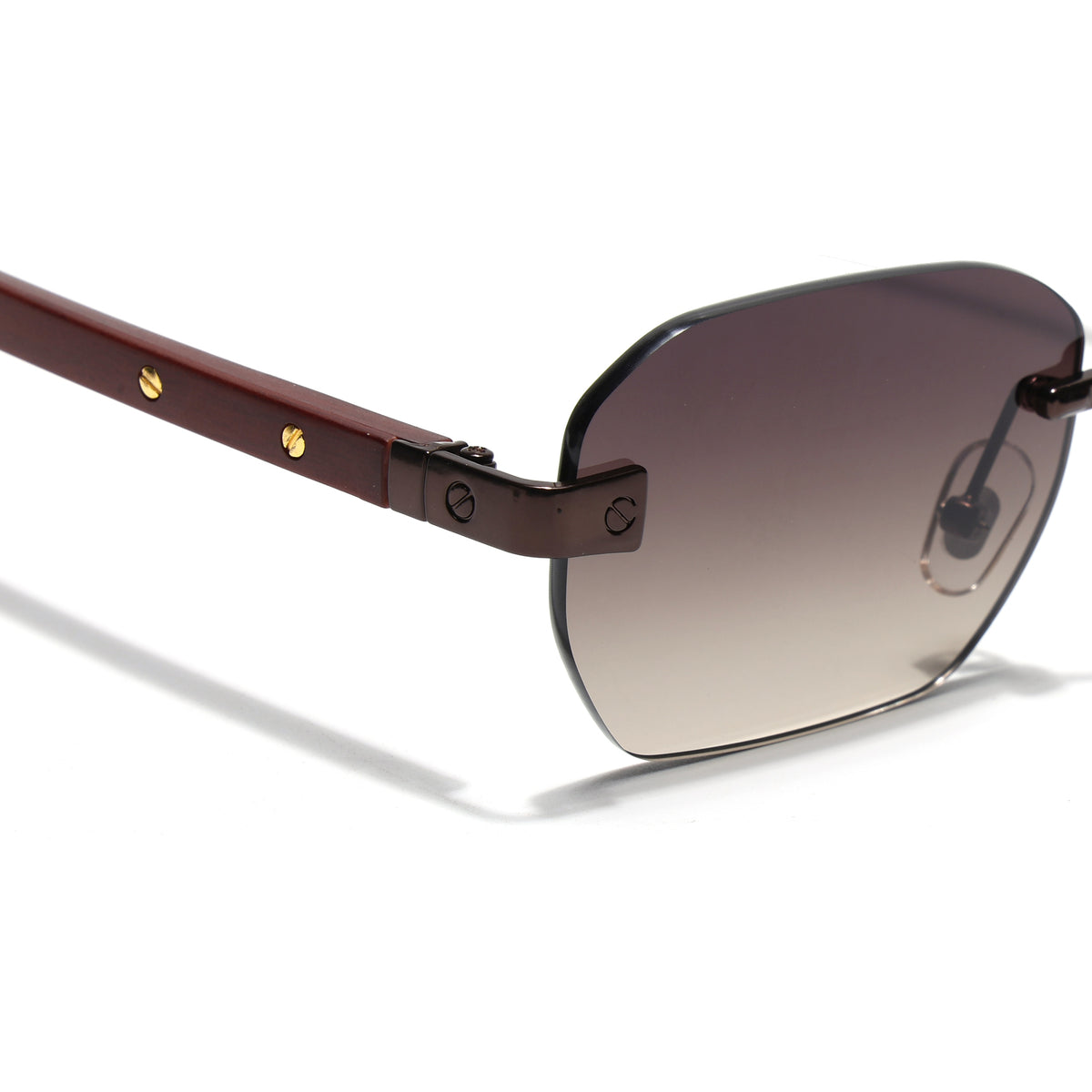 Eyejack Golden Rimless Sunglasses for Men & Women (9807CL2549)