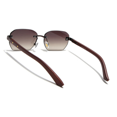 Eyejack Golden Rimless Sunglasses for Men & Women (9807CL2549)