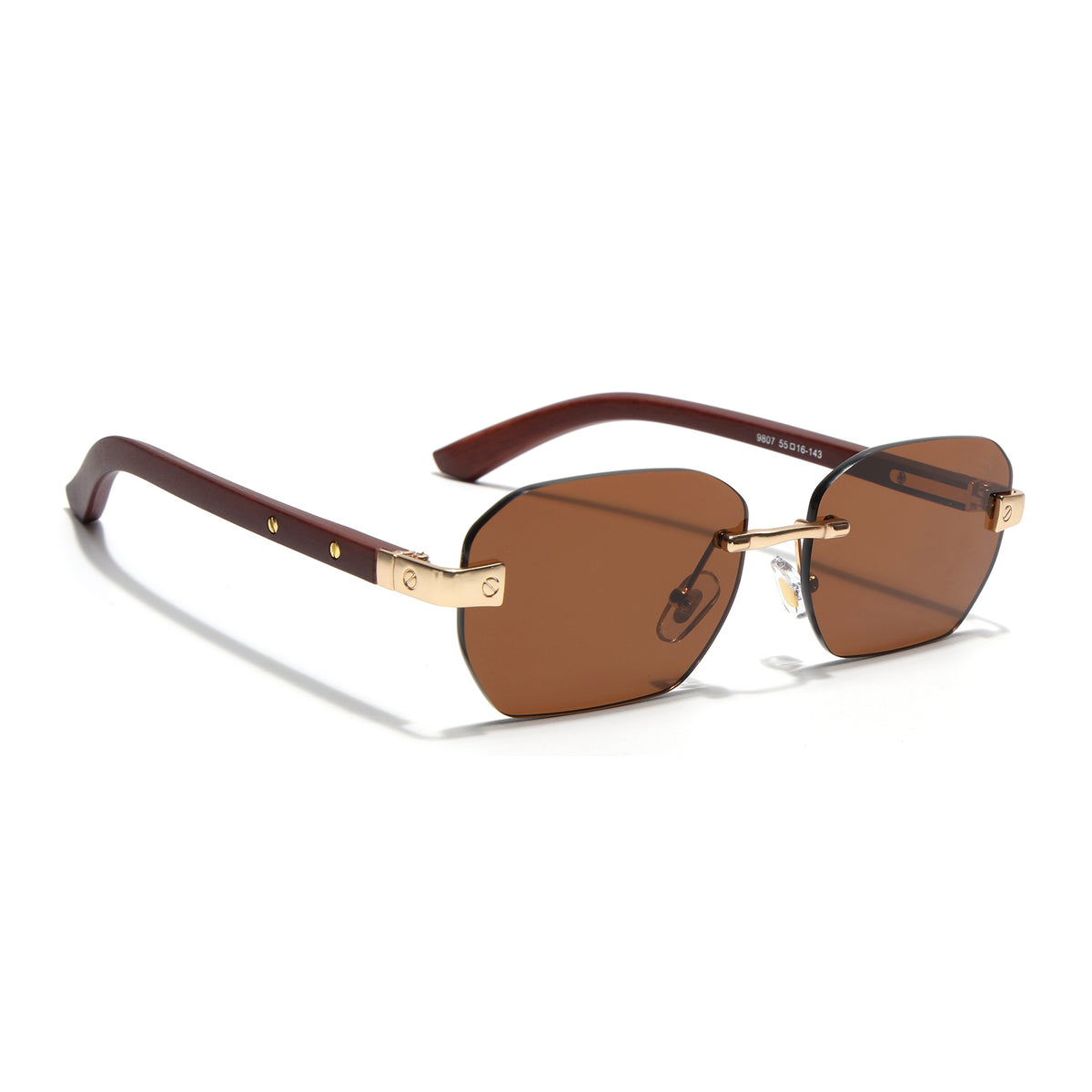 Eyejack Brown Rimless Sunglasses for Men & Women (9807CL2550)
