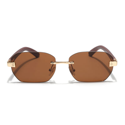 Eyejack Brown Rimless Sunglasses for Men & Women (9807CL2550)